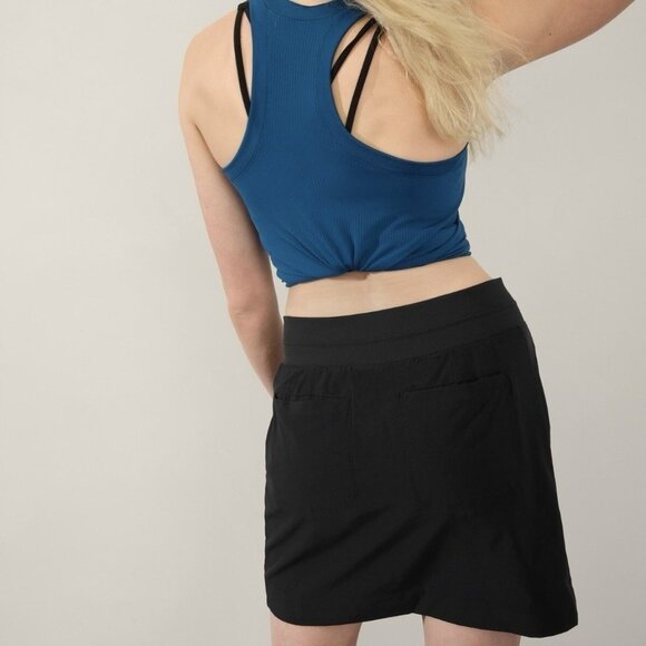 Athleta Brooklyn Mid Rise Active Skort (Size 14) Black 16” Work Travel Tennis - Picture 6 of 10